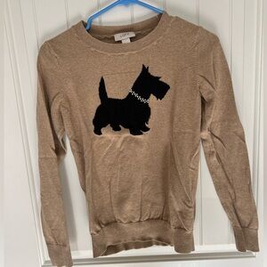 Light brown Scottie dog sweater